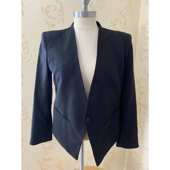 Helmut Lang Beautiful Black Asymmetric Jacket Ladies Size 6 - Picture 3 of 5